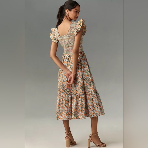 Anthropologie English Factory Sleeveless Square-Neck Embroidered Midi Dress L - Picture 3 of 11